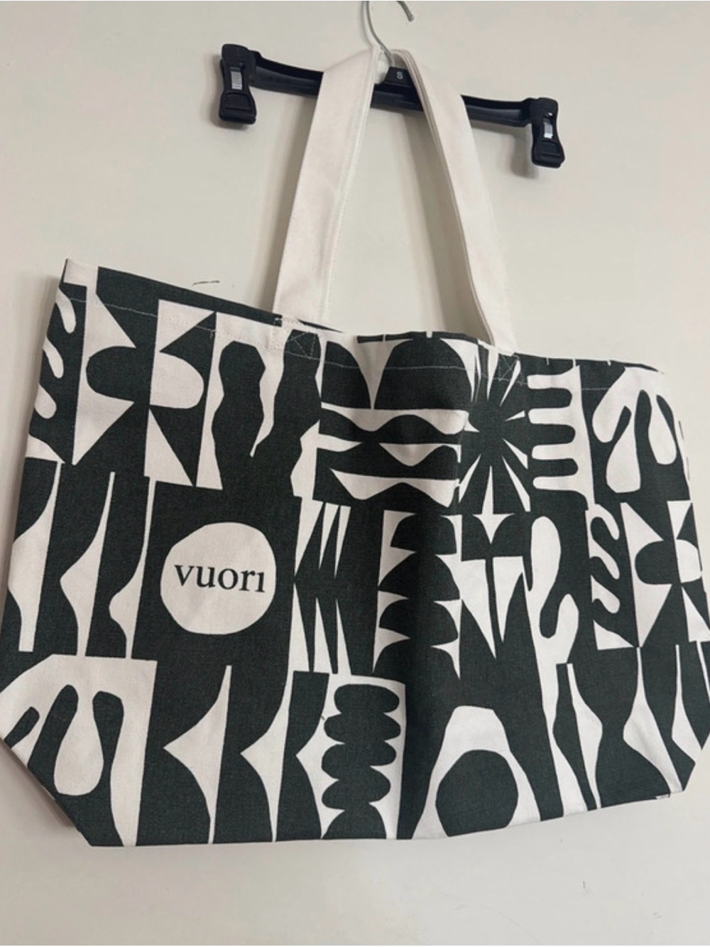Vuori Black & White Abstract Canvas Tote